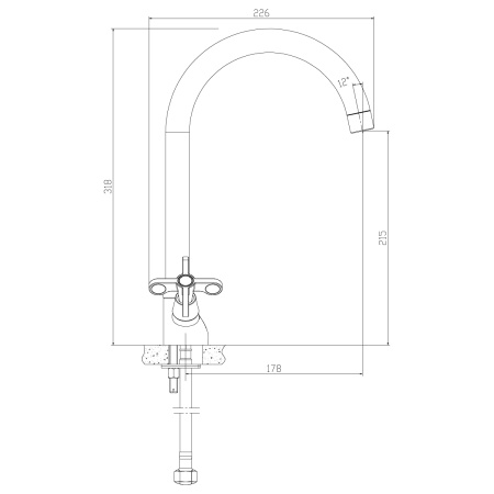 Смеситель для кухни Rossinka RS42 RS42-72 на мойку хром