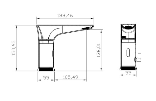 Смеситель BelBagno KRAFT KRAFT-ELV-CRM на раковину хром - фото 3