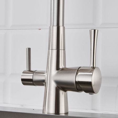 Смеситель для кухни Shevanik S428L на мойку сатин