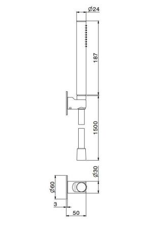 Душевой гарнитур Kerama Marazzi OLE 857KM.21.018 настенный хром