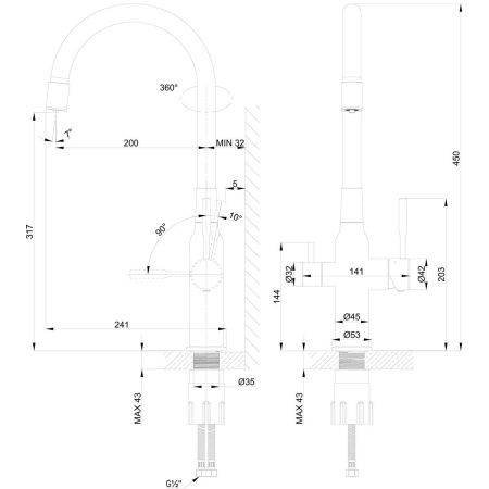 Смеситель для кухни LeMark Expert LM5083BL-Black на мойку черный