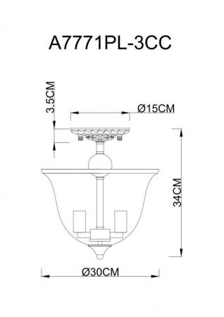 Люстра на штанге Arte Lamp BELL (БЕЛЛ) A7771PL-3CC