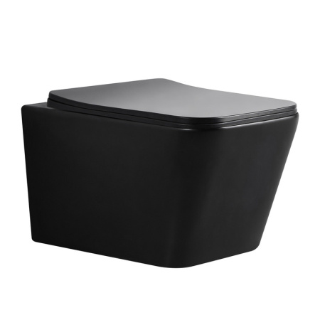 Унитаз подвесной Bond Cube F04-108 черный с сиденьем микролифт безободковый душевой смыв