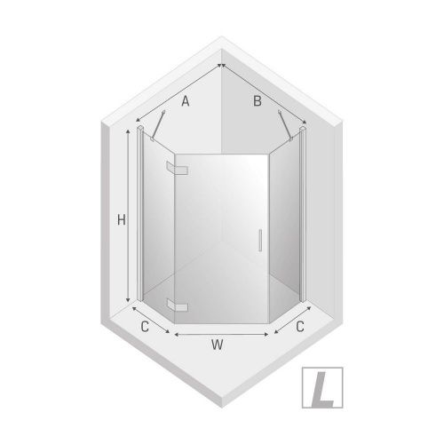 Душевой уголок New Trendy NEW AZZURA Chrome K-0337 90х90 стекло прозрачное профиль хром без поддона - фото 3