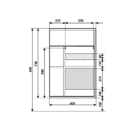 Тумба с раковиной 1MarKa Stretto У94717 60х20 подвесная цвет белый