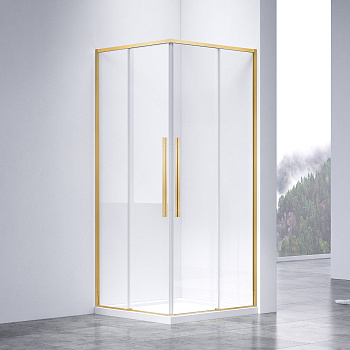 Душевой уголок Vincea Slim-N VSS-4SN8010CLG 100х80 стекло прозрачное профиль золото брашированное без поддона