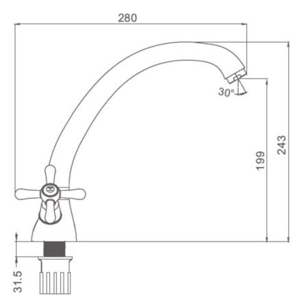Смеситель для кухни ProHanss P10.40 на мойку хром