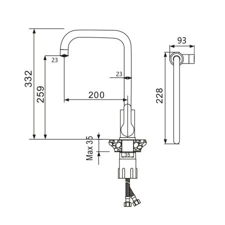 Смеситель для кухни Maretti Project-S PS31RZZ57 на мойку сатин