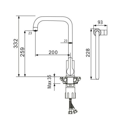 Смеситель для кухни Maretti Project-S PS31RZZ57 на мойку сатин - фото 3