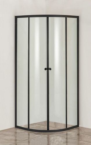 Душевой уголок Orange E01-100TB/G 100х100 стекло прозрачное профиль черный без поддона - фото 2