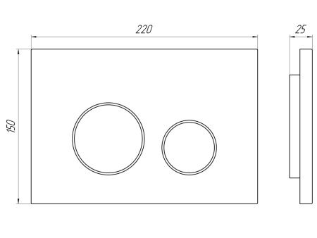 Клавиша смыва механическая Bas ИУ00003 цвет хром глянцевый