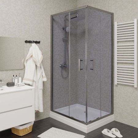 Душевой уголок Parly QZ71S N 100х70 стекло тонированное профиль хром с поддоном