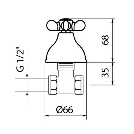 Запорный вентиль Webert Ottocento OT690101065