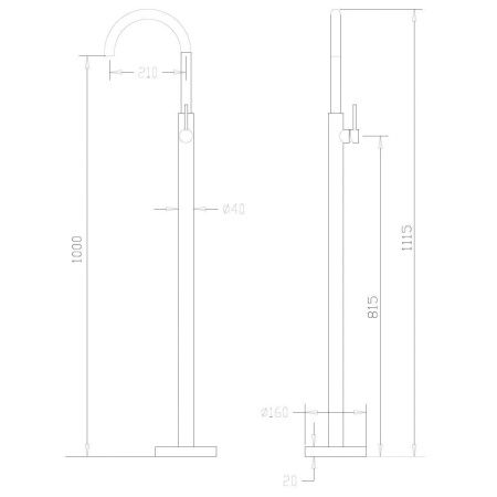 Смеситель Abber Wasser Kreis AF8141B напольный черный
