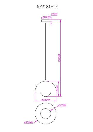 Светильник подвесной Myfar DOROTHY (ДОРОТХЫ) MR2181-1P