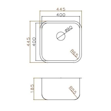 Кухонная мойка Grandex Aqua SELECT 44 2003333 45х45 цвет серый поверхность матовая