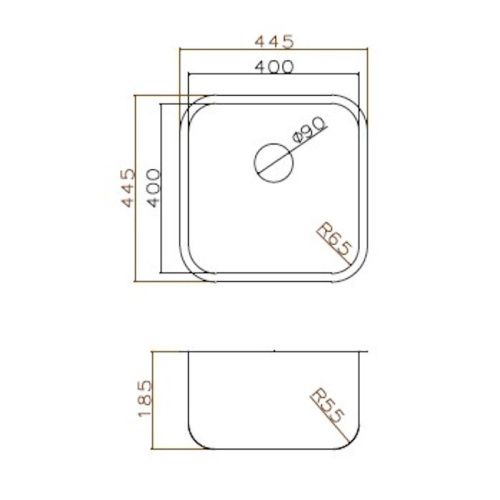 Кухонная мойка Grandex Aqua SELECT 44 200333 45х45 цвет сатин поверхность матовая - фото 3