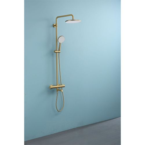 Душевая стойка Raglo R20.26.03 настенная цвет сатин золотой - фото 3