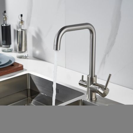 Смеситель для кухни Shevanik S228L на мойку сатин