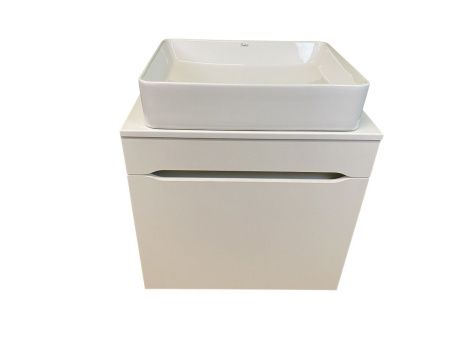 Тумба с раковиной Sintesi STL.W7013_SIN-LVB-APP-407 60х60 подвесная цвет белый