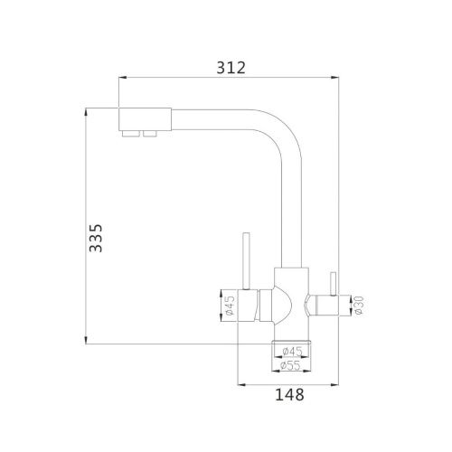 Смеситель для кухни Shevanik S868B на мойку сатин - фото 3