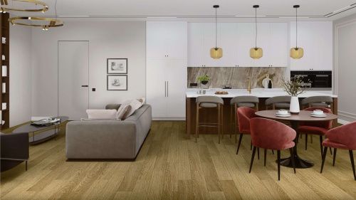 SPC ламинат Damy Floor FAMILY 190902EL-07F Дуб Золотой толщина 0.4 см 43 класс 1220х180 - фото 4