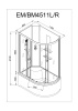 Душевая кабина AvaCan EM4511LNGM 110х80 асимметричная без крыши ориентация левая