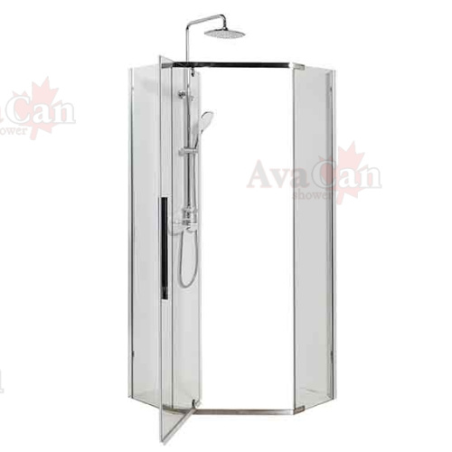 Душевой уголок AvaCan PC90 90х90 стекло прозрачное профиль хром глянцевый без поддона - фото 3