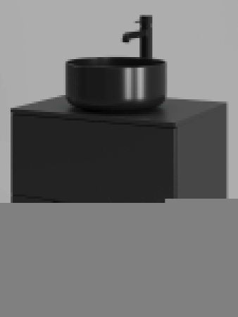Тумба с раковиной Orange Line Li-60TubMDF+B07-345B 60х50 подвесная цвет черный