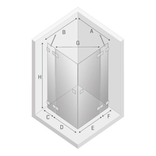 Душевой уголок New Trendy EVENTA Chrome EXK-4534 90х90 стекло прозрачное профиль хром без поддона - фото 3