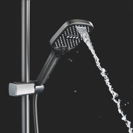 Душевая стойка Shevanik S4136T настенная цвет оружейная сталь