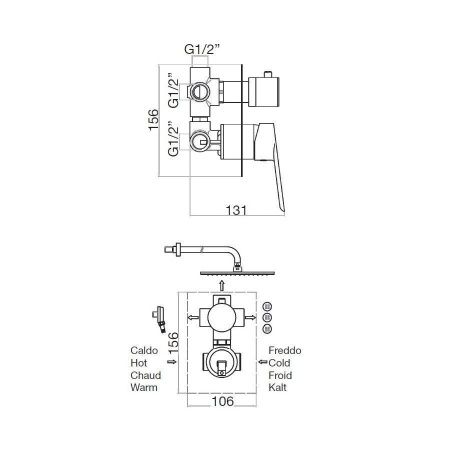 Смеситель для ванны и душа Webert Sax Evolution SE880601740 встраиваемый в стену белый