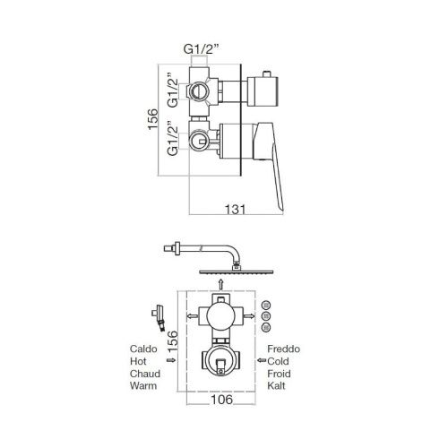 Смеситель для ванны и душа Webert Sax Evolution SE880601740 встраиваемый в стену белый - фото 3