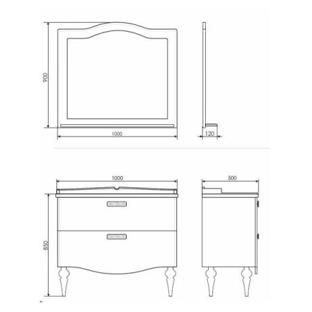 Тумба с раковиной Comforty Монако 00-00004768CF 100х50 напольная цвет белый