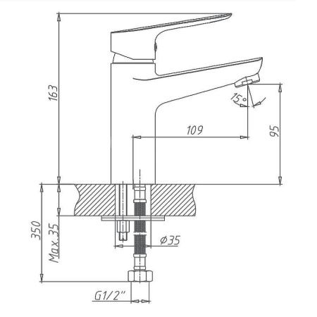 Смеситель Haiba HB506 HB10506 на раковину хром