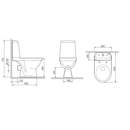 Унитаз напольный с бачком Damixa OriginEvo 2 788607SC белый с сиденьем микролифт смыв торнадо