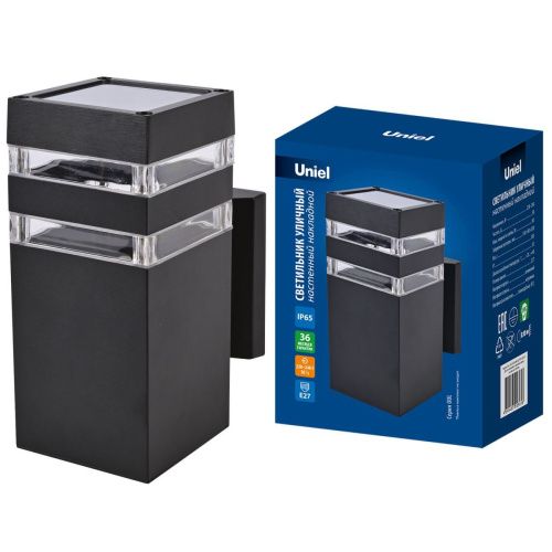 Уличный настенный светильник Uniel UUL-A01S UUL-S23A 60W/E27 IP65 BLACK - фото 4