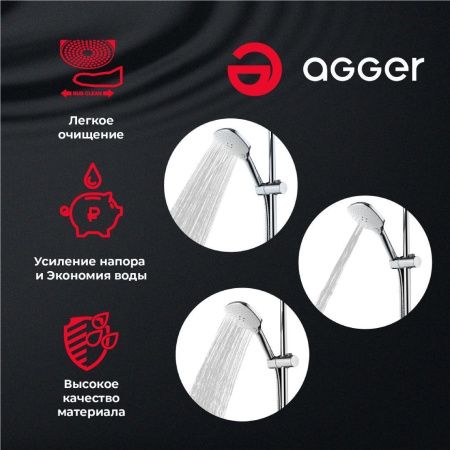 Душевая лейка Agger AHS05 цвет хром