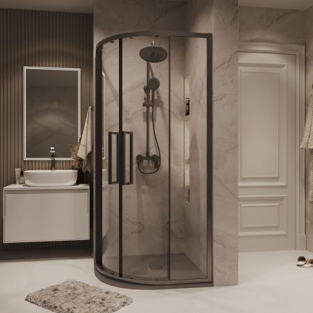 Душевой уголок Grossman Cosmo 301.K33.02.9090.42.00 90х90 стекло прозрачное профиль графит без поддона