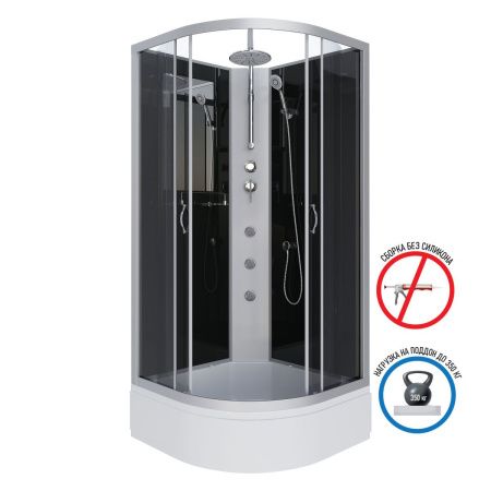 Душевая кабина Niagara Classic 35021434BKTG 100х100 четверть круга без крыши ориентация универсальная