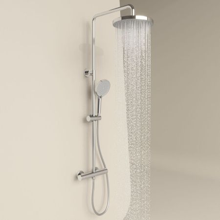 Душевая стойка Sancos Teo SC11001CH настенная цвет хром с термостатом