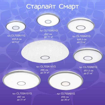 Светильник накладной Citilux Старлайт Смарт CL703A11G