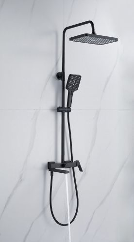 Душевая стойка Knotlor KN-23/BL настенная цвет черный - фото 4