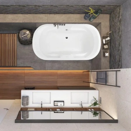 Ванна акриловая Vagnerplast Gaia VPBA191GAI7X-04 190х100 отдельностоящая овальная без каркаса