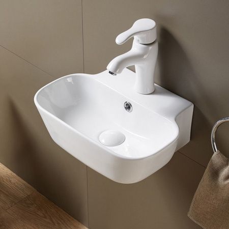 Раковина из сантехнического фарфора Melana 320308-805 40х30 накладная цвет белый 1 отверстие под смеситель