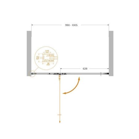 Душевая дверь Cezares LINER LINER-B-12-100-C-Cr-L 100х195 стекло прозрачное профиль хром