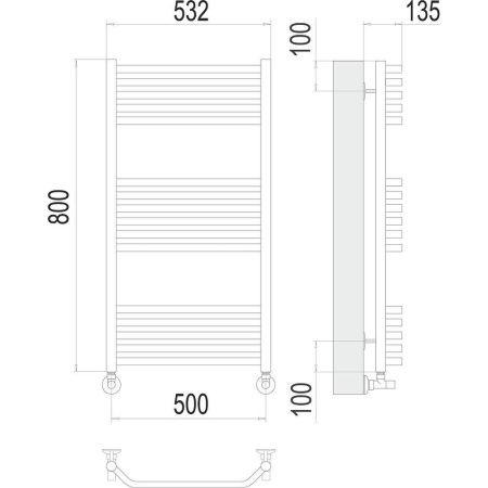 Полотенцесушитель водяной Terminus 4670078529534 55х80 хром
