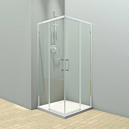 Душевой уголок Veconi Rovigo RV47-100-01-C4 100х100 стекло прозрачное профиль хром без поддона