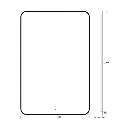 Зеркало с подсветкой Defesto AURA DF 2980R 80х120 подвесное
