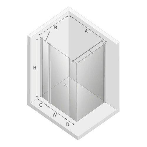 Душевой уголок New Trendy NEW SOLEO Chrome K-0370 110х80 стекло прозрачное профиль хром без поддона - фото 3